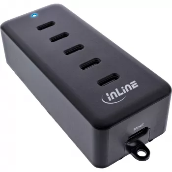 InLine USB-C jatko 5-porttinen 100W sisäkäyttöön laturi yleinen yhteensopivuus