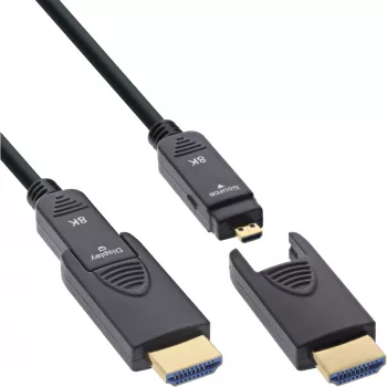 InLine HDMI AOC -kaapeli, Ultra High Speed HDMI, 8K4K, irrotettava liitin, 80m