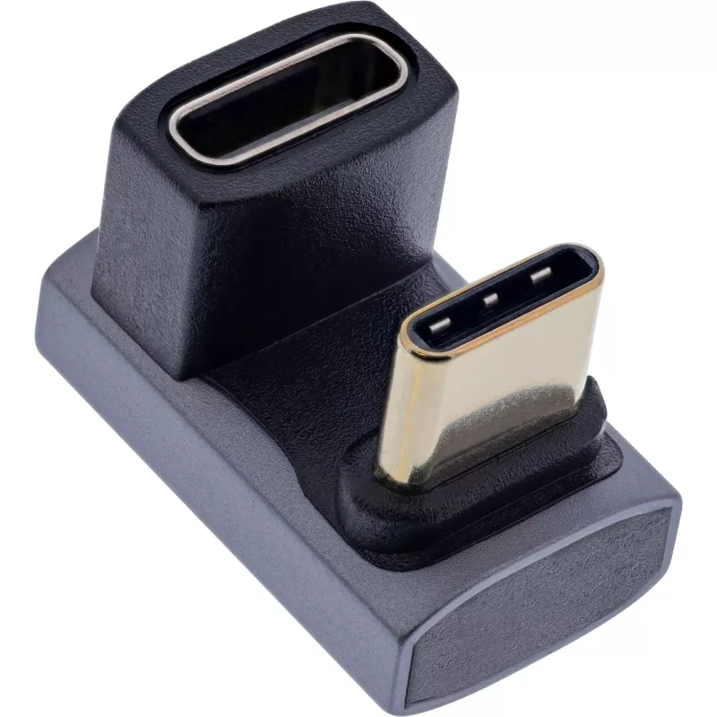 InLine USB4-sovitin, USB-C uros/naaras 180°, alumiini, harmaa