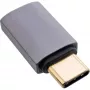 InLine USB4-sovitin, USB-C uros/naaras, alumiini, harmaa