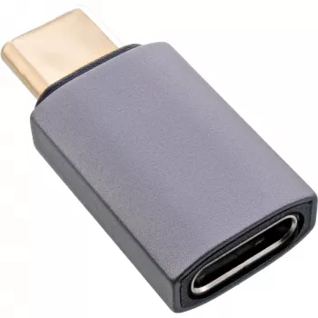 InLine USB4-sovitin, USB-C uros/naaras, alumiini, harmaa