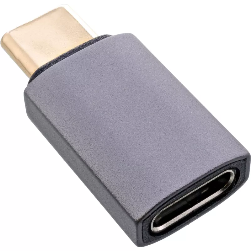 InLine USB4-sovitin, USB-C uros/naaras, alumiini, harmaa