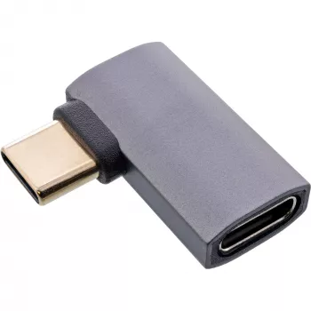 InLine USB4-sovitin, USB-C uros/naaras oikea/vasen kulma, alumiini, harmaa