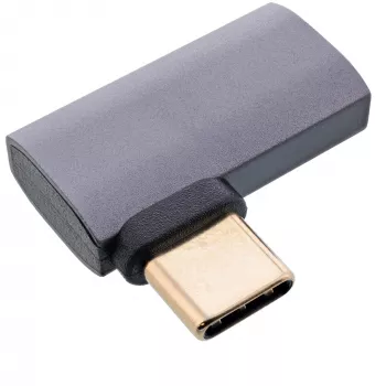 InLine USB4-sovitin, USB-C uros/naaras oikea/vasen kulma, alumiini, harmaa