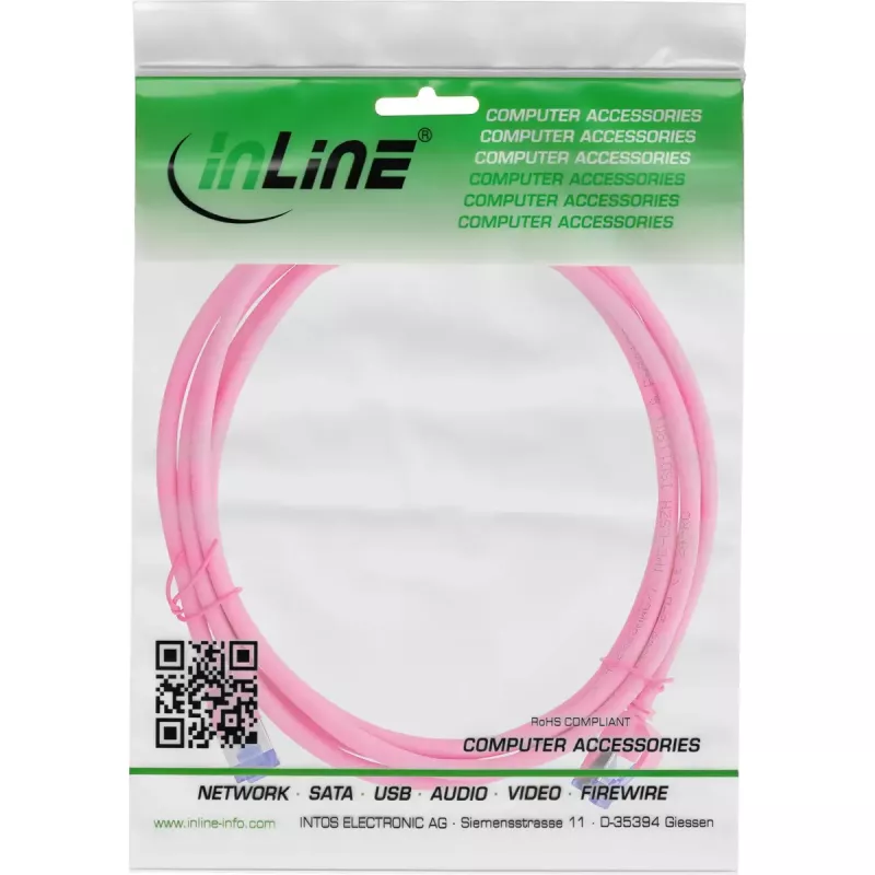 InLine 74903M verkkokaapeli magenta 3 m Cat6a S/FTP (S-STP)