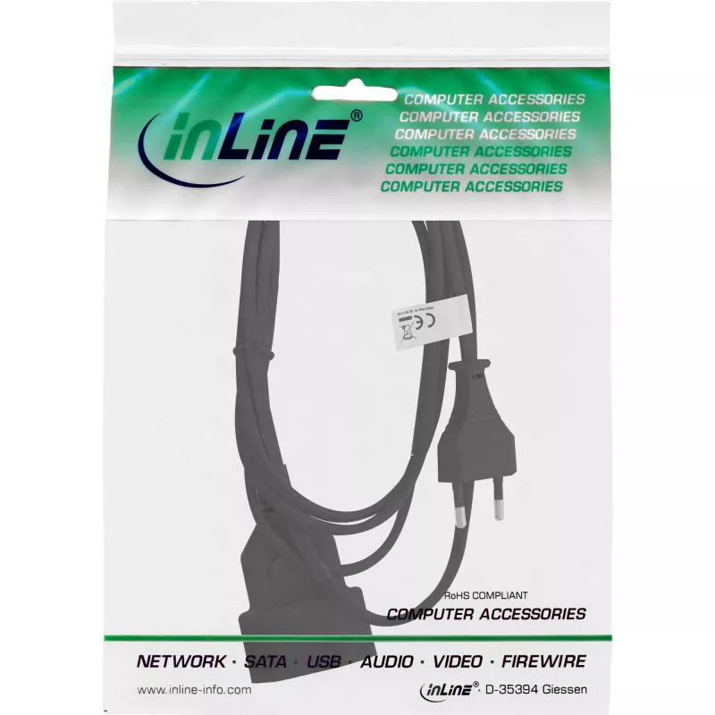 InLine 16680S virtajohto musta 0,2 m CEE7/16