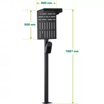 Teline InLine 59989C sähköautojen laturien lisävaruste teräs musta 400x200x1667mm