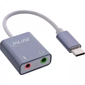 Äänisovitin InLine 33051F USB Type-C harmaa 42x30x12mm