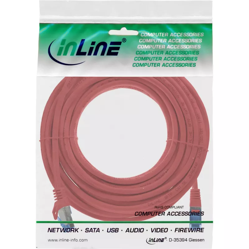 InLine 72607R verkkokaapeli punainen 7,5 m Cat6a S/FTP (S-STP)