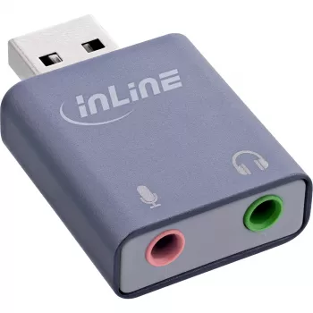 Äänisovitin InLine 33051E USB Type-A harmaa 42mm x 30mm x 12mm