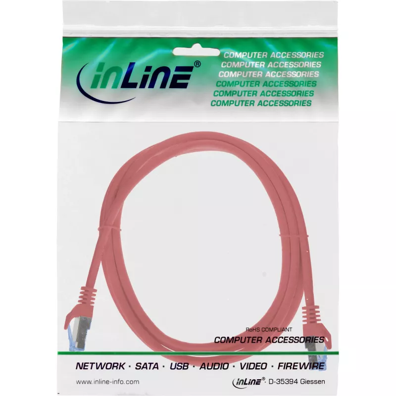 InLine 72601R verkkokaapeli punainen 1 m Cat6a S/FTP (S-STP)
