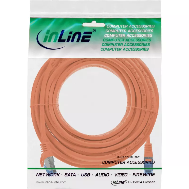 InLine 72607O verkkokaapeli oranssi 7,5 m Cat6a S/FTP (S-STP)