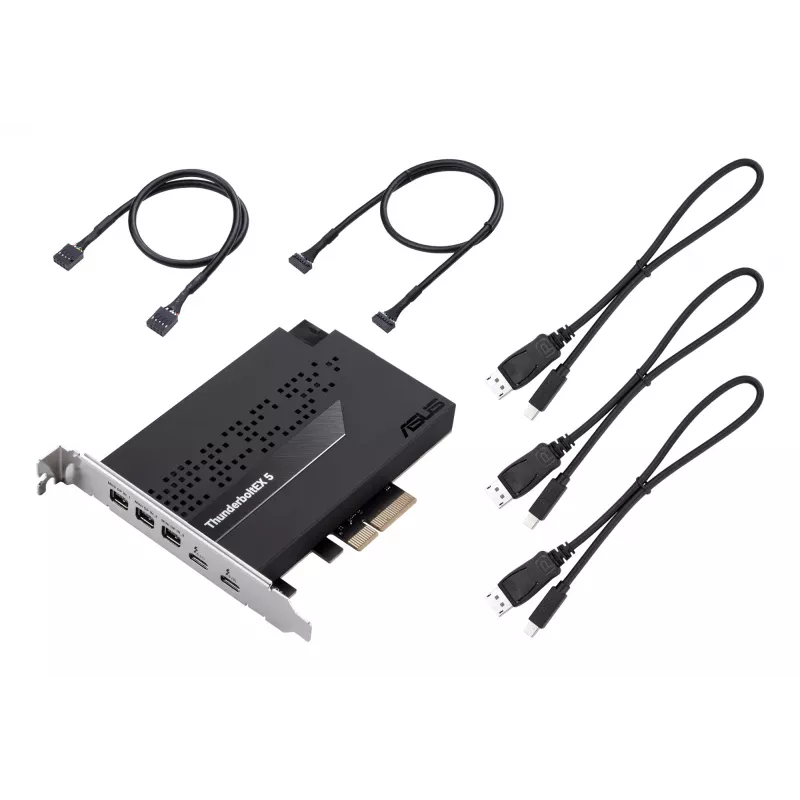 Liitäntäkortti ASUS ThunderboltEX 5 — PCIe 4.0, Intel JHL9580, Mini DisplayPort, USB 2.0, 120 Gbit/s