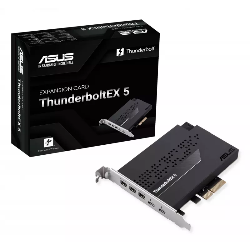 Liitäntäkortti ASUS ThunderboltEX 5 — PCIe 4.0, Intel JHL9580, Mini DisplayPort, USB 2.0, 120 Gbit/s
