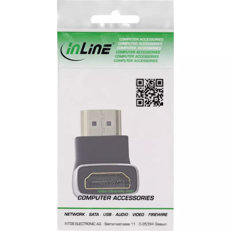 HDMI-sovitin InLine 17991F HDMI A musta harmaa kullattu