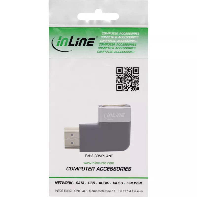 HDMI-sovitin InLine 17991E musta harmaa kullattu