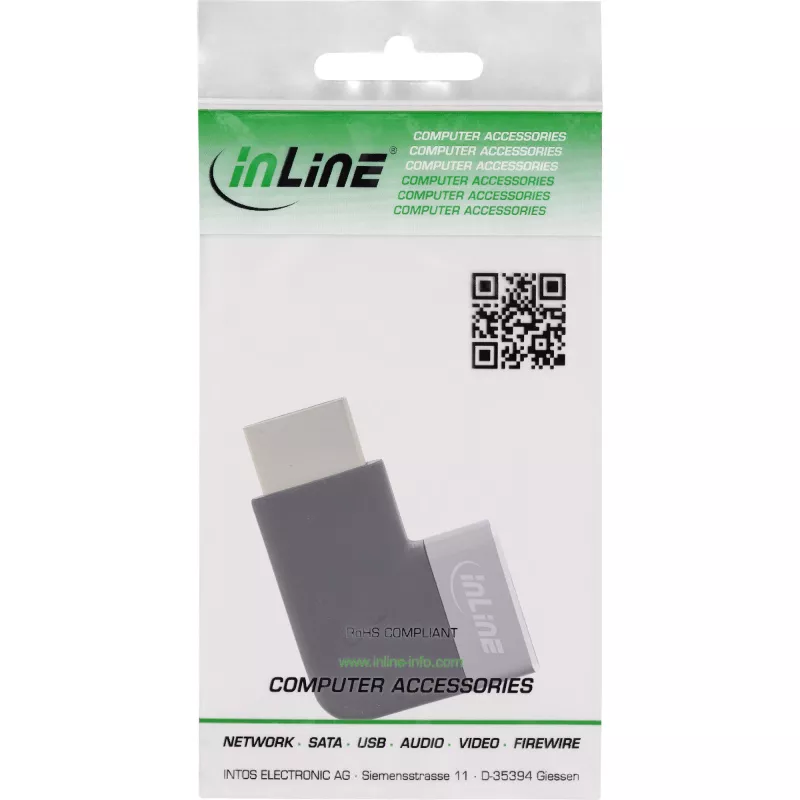 HDMI-sovitin InLine 17991D musta harmaa kullattu