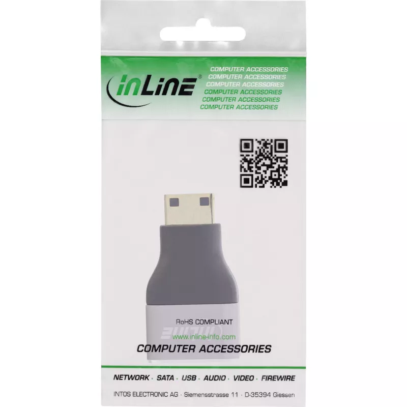 InLine 17991C kaapelisovitin HDMI A Mini HDMI C musta, harmaa
