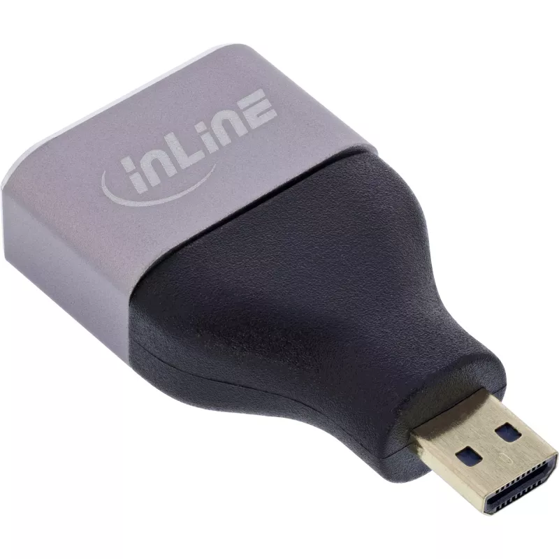 InLine 17991B HDMI A - Micro HDMI D kaapelisovitin musta harmaa