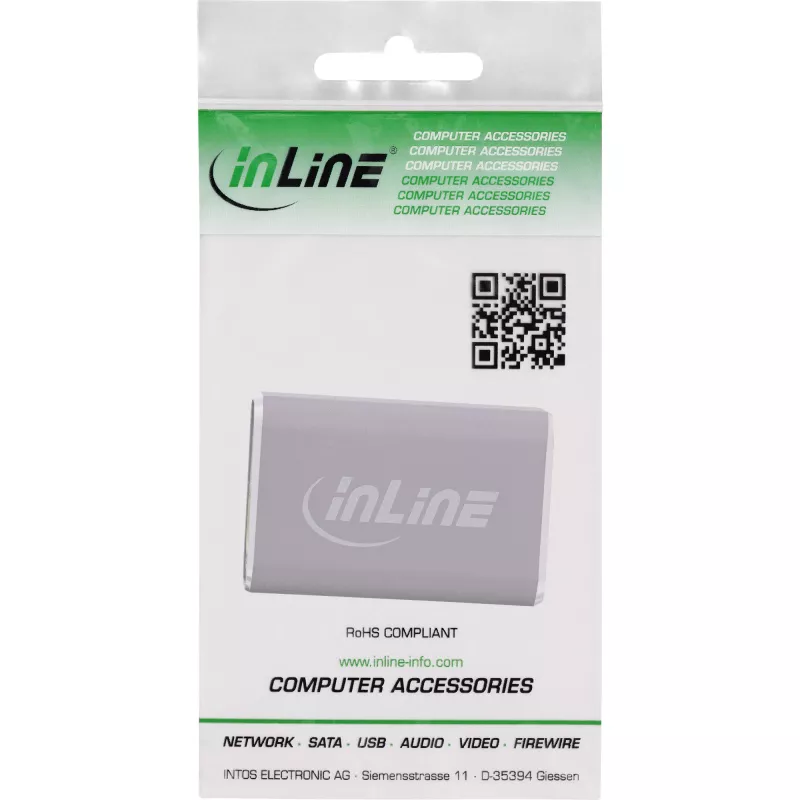 HDMI-sovitin InLine 17991A harmaa kultapinnoitettu