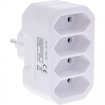 Virtapistoke-adapteri tyyppi F tyyppi C InLine 16471E valkoinen