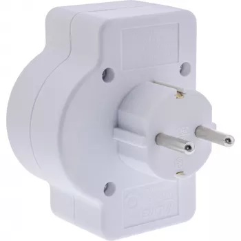 Virtapistoke-adapteri tyyppi F InLine 16471C 2x tyyppi C + tyyppi F valkoinen