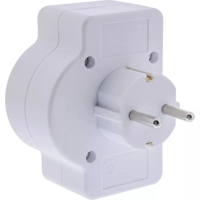 Virtapistoke-adapteri tyyppi F InLine 16471C 2x tyyppi C + tyyppi F valkoinen