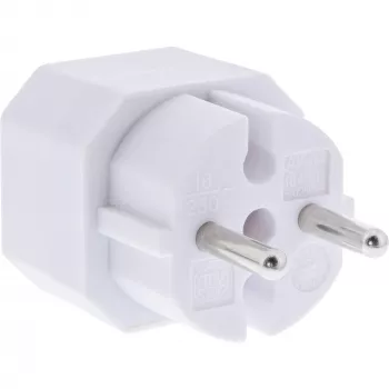 Virtapistoke-adapteri tyyppi F tyyppi C euro-pistoke valkoinen InLine 16471D