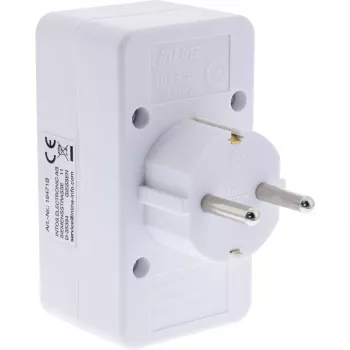 Virtapistoke-adapteri tyyppi F InLine 16471B 2x tyyppi C + tyyppi F valkoinen