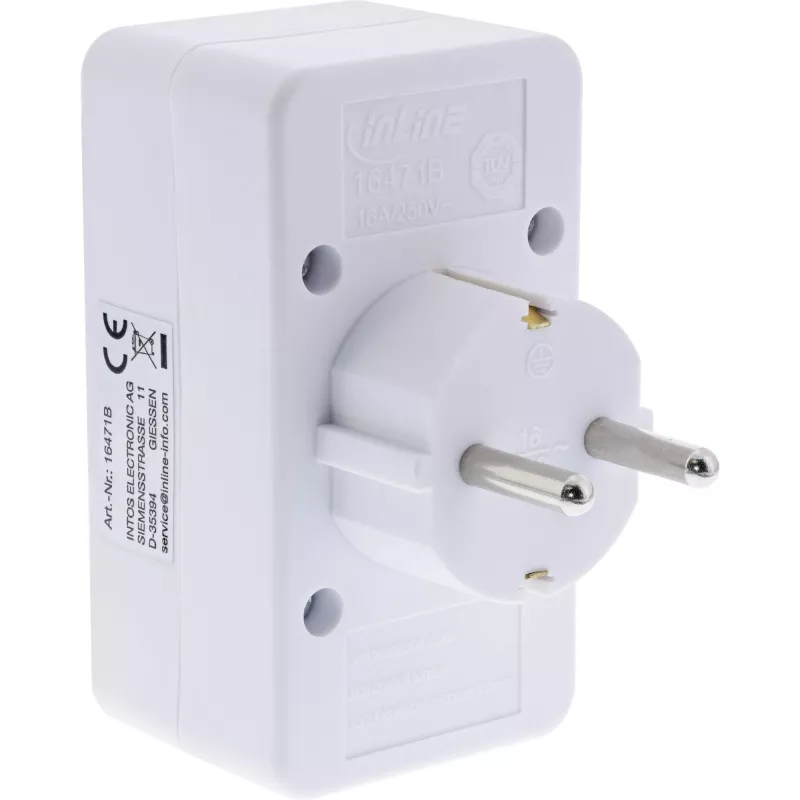Virtapistoke-adapteri tyyppi F InLine 16471B 2x tyyppi C + tyyppi F valkoinen