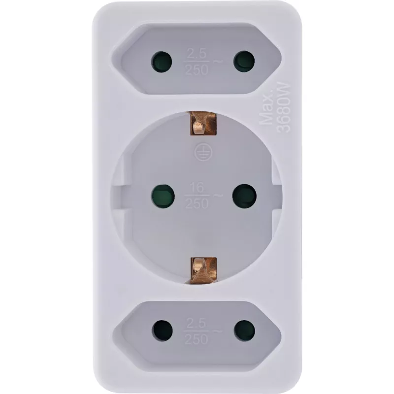 Virtapistoke-adapteri tyyppi F InLine 16471B 2x tyyppi C + tyyppi F valkoinen