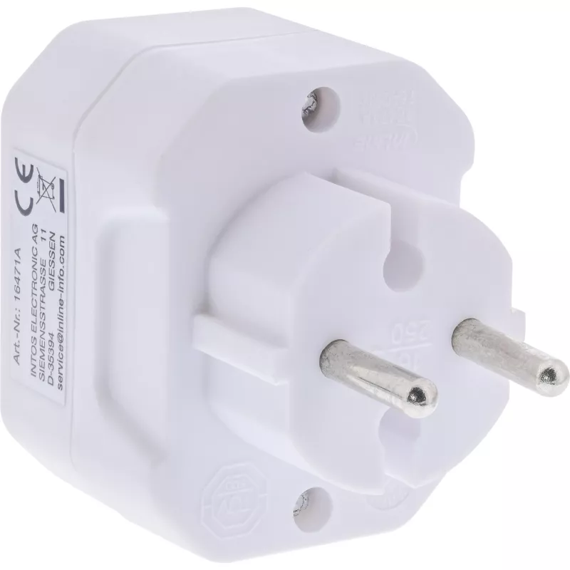 Virtapistoke-adapteri tyyppi F tyyppi C InLine 16471A valkoinen