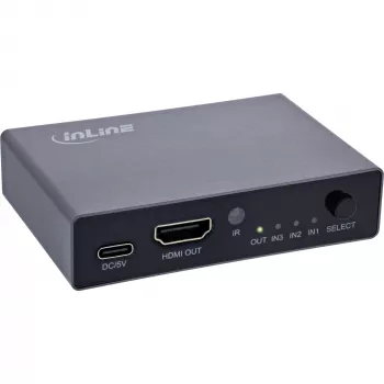 HDMI-kytkin InLine 65020 3-porttia 8K 60Hz HDCP 2.3