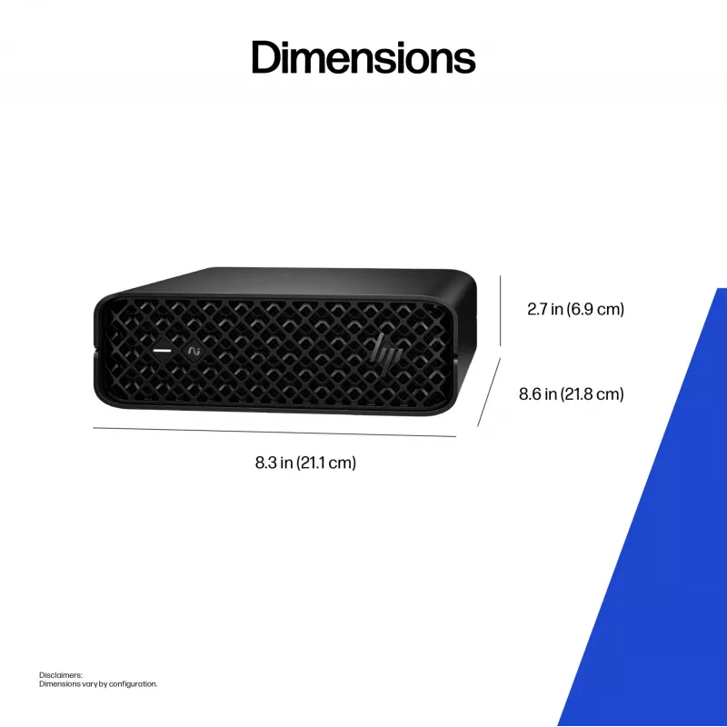 HP Z2 G1i Intel Core Ultra 7 265 32 GB DDR5-SDRAM NVIDIA RTX A1000 Windows 11 Pro Mini PC -työasema tekoälytyöasema, tekoäly-PC