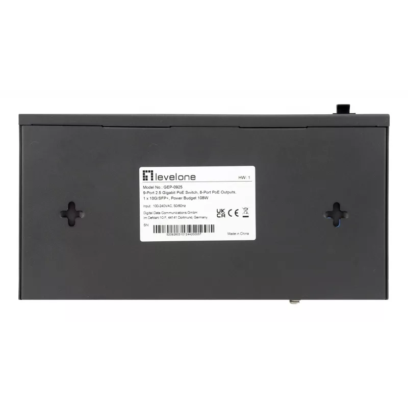 LevelOne GEP-0925 verkkokytkin hallitsematon 2.5G Ethernet (100/1000/2500) Power over Ethernet (PoE) musta