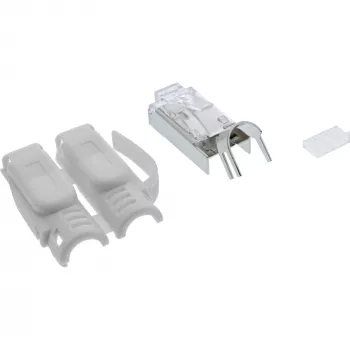 InLine puristusliitin Cat.6A RJ45 suojattu, 3-osainen harmaa 10 kpl:n pakkaus