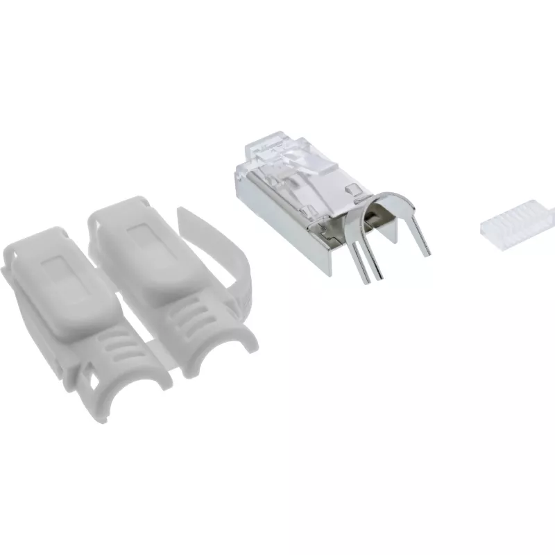 InLine puristusliitin Cat.6A RJ45 suojattu, 3-osainen harmaa 10 kpl:n pakkaus
