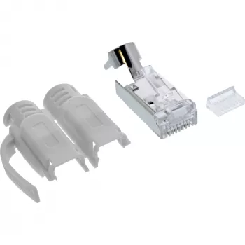 InLine puristusliitin Cat.6A RJ45 suojattu, 3-osainen harmaa 100 kpl:n pakkaus