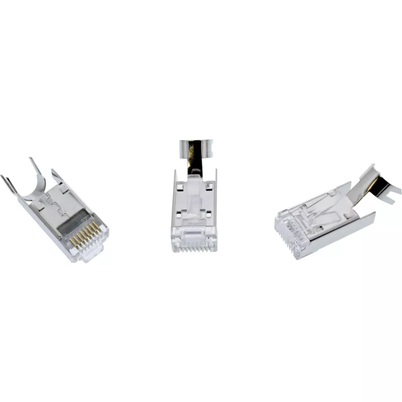 InLine puristusliitin Cat.6A RJ45 suojattu, 3-osainen harmaa 100 kpl:n pakkaus