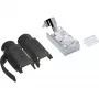 InLine puristusliitin Cat.6A RJ45 suojattu, 3-osainen musta 10 kpl:n pakkaus