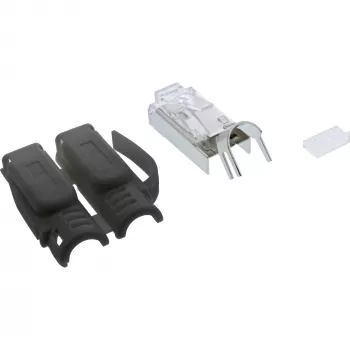 InLine puristusliitin Cat.6A RJ45 suojattu, 3-osainen musta 10 kpl:n pakkaus