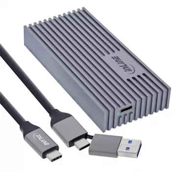 Ulkoinen USB4-kotelo InLine 00031J — USB-C - M.2 NVMe SSD, 40 Gb/s, alumiini