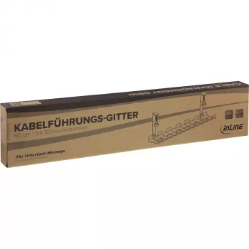 Kaapelinhallintaverkko 60 cm InLine 23190G pöytäasennukseen ruuvikiinnikkeillä, musta