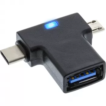 InLine USB 3.1/2.0 OTG T -adapteri, USB-C -pistoke tai Micro-USB A -liitäntään
