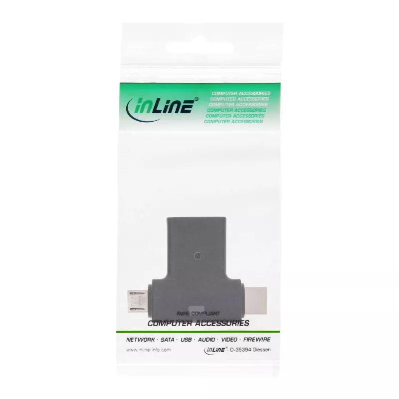 InLine USB 3.1/2.0 OTG T -adapteri, USB-C -pistoke tai Micro-USB A -liitäntään