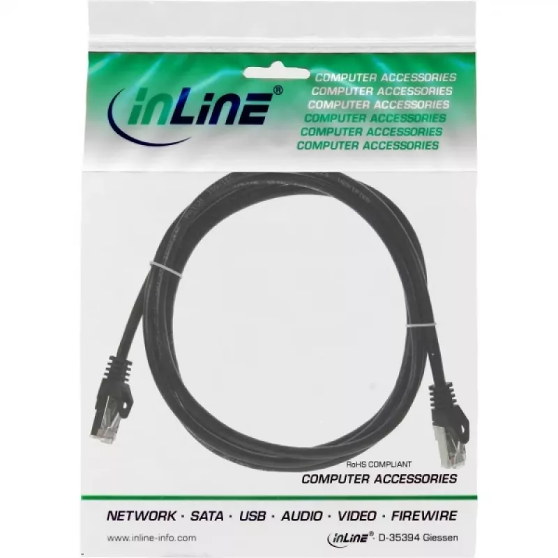 InLine patch-kaapeli F/UTP Cat.5e musta 3 m
