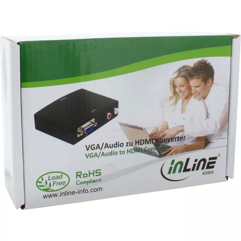 InLine muunnin VGA + audio HDMI-tuloon VGA- ja RCA-audiolähtöön