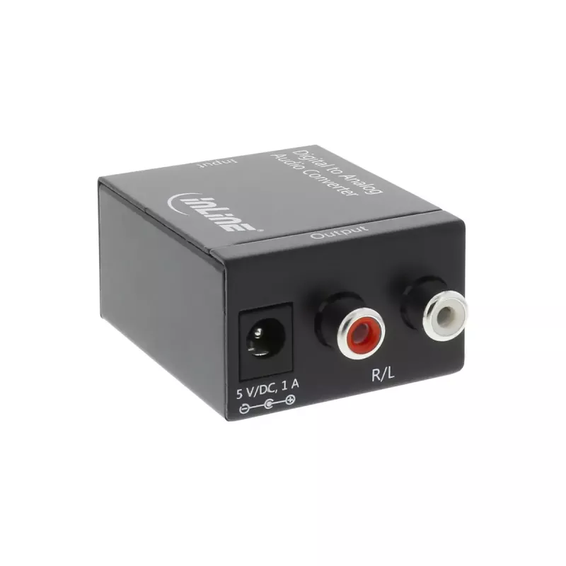InLine audiomuunnin digitaalisesta analogiseen tulo Toslink tai RCA lähtö 2x RCA stereo