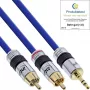 InLine audiokaapeli Premium 2x RCA-pistoke / 3,5 mm pistoke kullattu 1 m