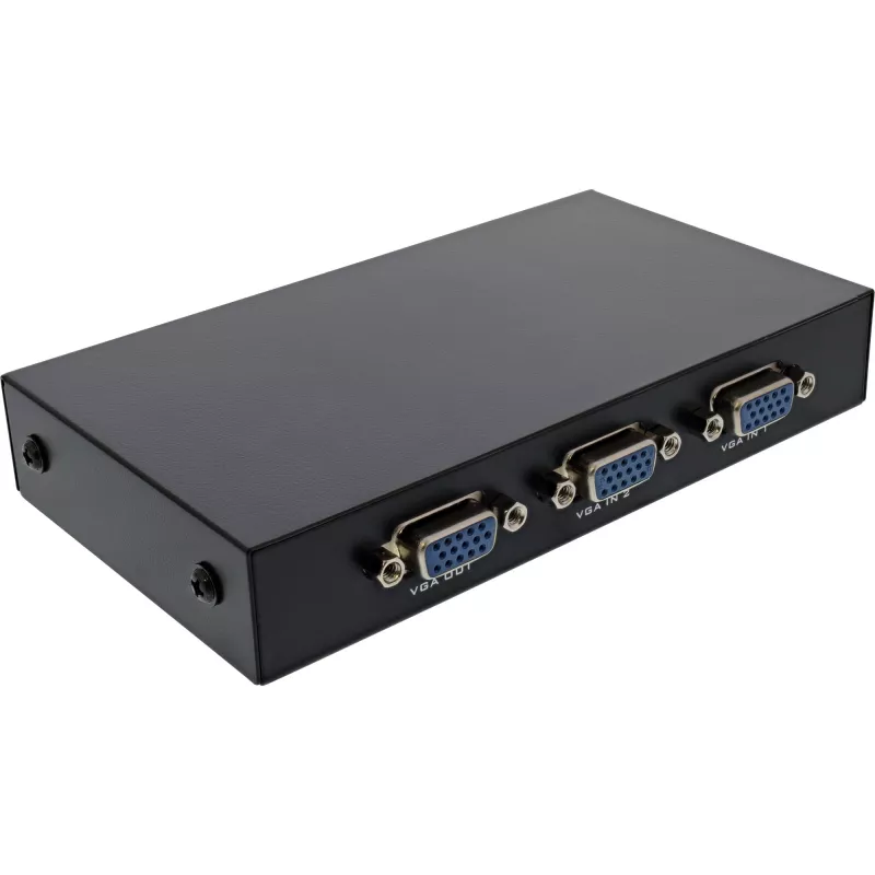 InLine VGA-kytkin manuaalinen 2-porttinen 15-napainen Sub-D HD 1920 x 1440